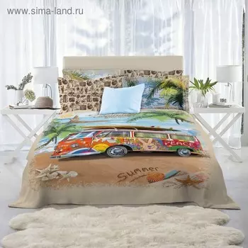 Постельное бельё 2 сп Bus, размер 215х240 см, 175х210 см, 50х70 см - 2 шт, 70х70 см - 2 шт.