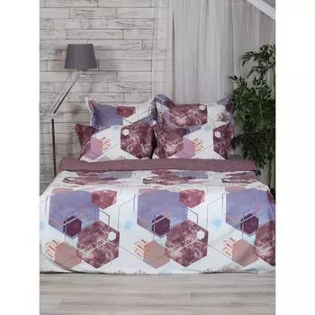 Постельное бельё 2 сп Eric lilac, размер 215х240 см, 175х210 см, 50х70 см - 2 шт, 70х70 см - 2 шт.