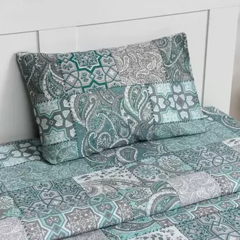 Постельное бельё 2 сп Экономь и Я Blue mosaic 173х215см, 175х214см, 50х70см-2шт, 60г/м2, микрофибра
