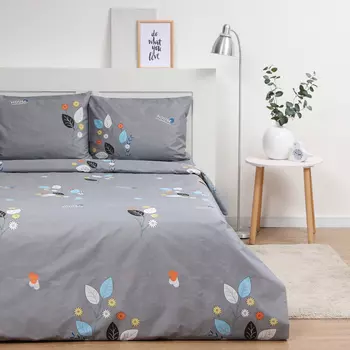 Постельное бельё 2 сп Экономь и Я "Осенняя листва" 173*215см, 175*214см, 50*70см-2шт, 60г/м2, микрофибра