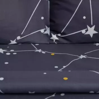 Постельное бельё 2 сп Экономь и Я «Звездное небо» 173х215см, 175х214см, 50х70см-2 шт, 60г/м2, микрофибра