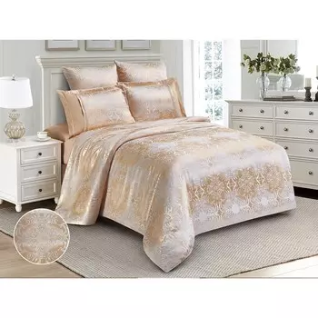 Постельное бельё 2 сп Satin Jacquard, размер 220x240 см, 180x215 см, 50x70 см - 2 шт, 70x70 см - 2 шт