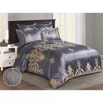 Постельное бельё 2 сп Satin Jacquard, размер 220x240 см, 180x215 см, 50x70 см - 2 шт, 70x70 см - 2 шт