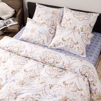 Постельное бельё 2сп Luisa de Rizzo Аурита 175х215, 180х215, 70х70см 2шт, бязь 120г/м, хлопок