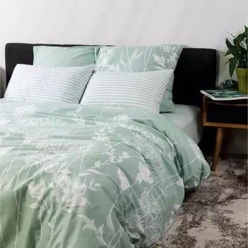 Постельное бельё 2сп Luisa de Rizzo Травы 175х215, 180х215, 70х70см 2шт, поплин 110г/м хл100%