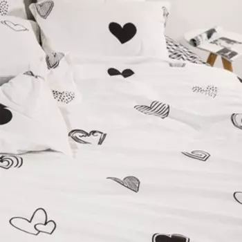 Постельное бельё 2сп Ночь Нежна Herz 175х215см, 180х215см, 70х70см 2шт, поплин 110гр хл100%