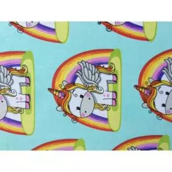 Постельное бельё детское «Единорог», цвет голубой, 110х147, 110х150, 40х60см 1шт