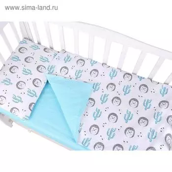 Постельное бельё детское, размер 75х125 см, 112х147 см, 40х60 см, принт ёжики, бязь