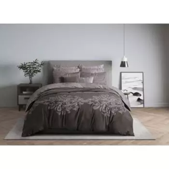 Постельное бельё дуэт Brunette, размер 214х240 см, 143х215 см - 2 шт., 70х70 - 2 шт., цвет коричневый