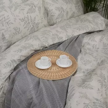 Постельное бельё дуэт Leafy, размер 235х260 см, 145х215 см - 2 шт, 50х70 см - 2 шт, 70х70 - 2 шт