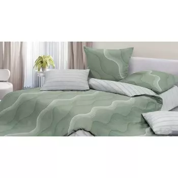 Постельное бельё дуэт «Мятный вечер», размер 220х240 см, 145х215 - 2 шт 70х70 см - 2 шт, 50х70 см - 2 шт