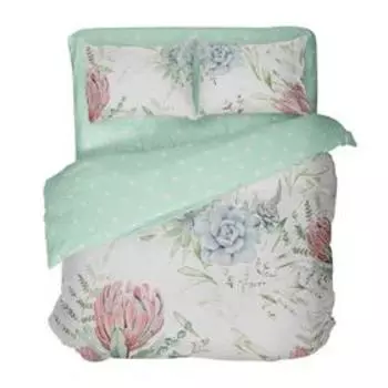 Постельное бельё дуэт Перкаль, размер 220x240 см, 148x215 см - 2 шт, 70x70 см - 2 шт, 50x70 см - 2 шт