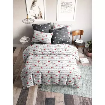 Постельное бельё дуэт, размер 220х240 см, 145х215 см - 2 шт, 50х70 см - 2 шт