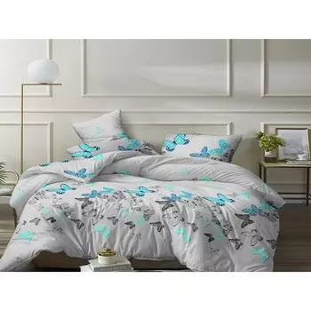 Постельное бельё дуэт с простынёй на резинке, размер 180x200x20 см, 150x215 см - 2 шт, 70x70 см - 2 шт