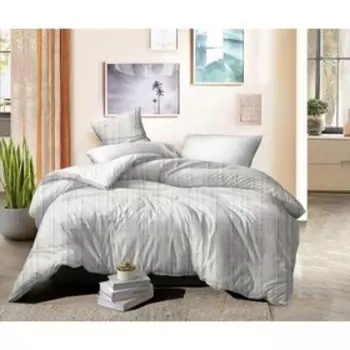 Постельное бельё дуэт с простынёй на резинке, размер 180x200 см, 150x215 см, 70x70 см - 2 шт