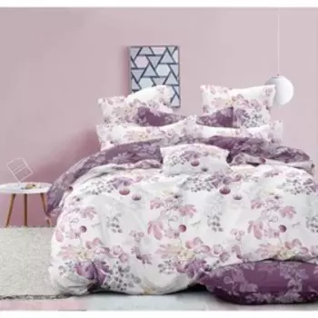 Постельное бельё дуэт с простынёй на резинке, размер 180x200 см, 150x215 см, 70x70 см - 2 шт