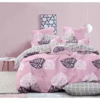 Постельное бельё дуэт с простынёй на резинке, размер 180x200 см, 150x215 см - 2 шт, 70x70 см - 2 шт