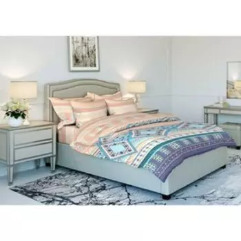 Постельное бельё дуэт с простынёй на резинке, размер 180x200 см, 150x215 см - 2 шт, 70x70 см - 2 шт