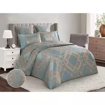 Постельное бельё дуэт Satin Jacquard, размер 230x250 см, 150x215 см - 2 шт, 50x70 см - 2 шт, 70x70 см - 2 шт