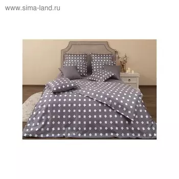 Постельное бельё дуэт «Тет-а-тет графит», размер 220х240 см, 140х205 см - 2 шт, 50х70 см - 2 шт, 70х70 см - 2 шт