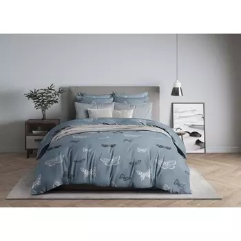 Постельное бельё евро Black and white butterflies, размер 200х214 см, 215х220 см, 50х70 см - 2 шт