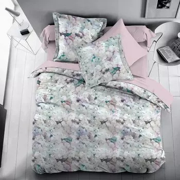 Постельное бельё евро Hydrangea, размер 235х260 см, 200х220 см, 50х70 см - 2 шт, 70х70 см - 2 шт