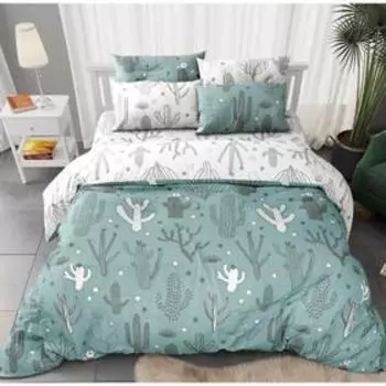 Постельное бельё евро «Кактусы», 240x215 см, 200x215 см, 70x70 см-2 шт