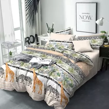 Постельное бельё евро «Кения», размер 215x240 см, 205x215 см, 70x70 см - 2 шт