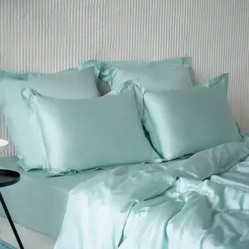 Постельное бельё евро «Киа», размер 235х260 см, 200х220 см, 50х70 см - 2 шт, цвет бирюзовый