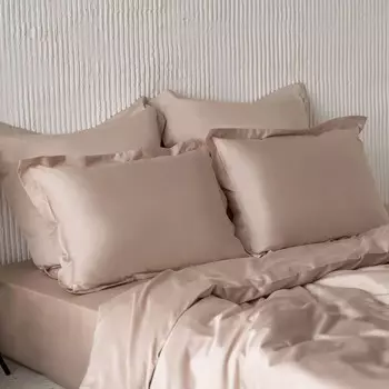 Постельное бельё евро «Киа», размер 235х260 см, 200х220 см, 50х70 см - 2 шт, цвет серо-бежевый