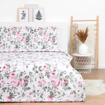 Постельное бельё Евро LoveLife «Пионы»: пододеяльник 200х217см+наволочка 70х70см-2шт, поплин, 125 г/м