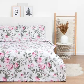 Постельное бельё Евро LoveLife «Пионы»: пододеяльник 200х217см+наволочка 50х70см-2шт, поплин, 125 г/м