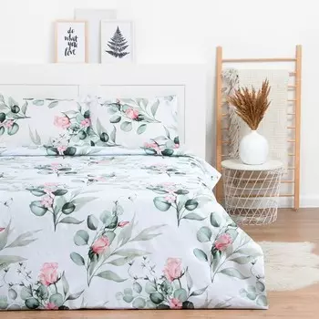 Постельное бельё Евро LoveLife «Розы»: пододеяльник 200х217см+наволочка 50х70см-2шт, поплин, 125 г/м