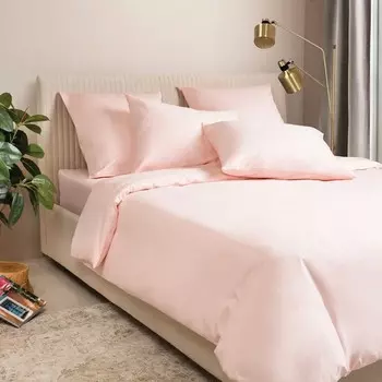 Постельное бельё евро «Моноспейс», размер 220х240 см, 200х220 см, 70х70 см - 2 шт, 50х70 см - 2 шт, цвет пудровый