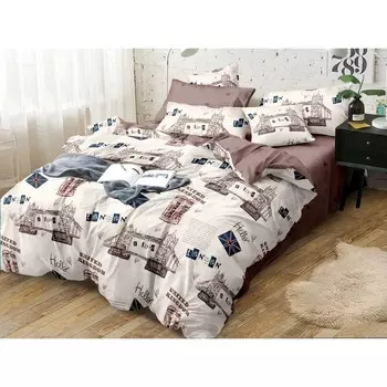 Постельное бельё евро Pure Cotton, размер 220x240 см, 200x220 см, 50x70 см - 2 шт, 70x70 см - 2 шт