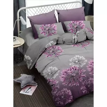 Постельное бельё с простынёй на резинке евро Amore Mio, размер 215x240 см, 200x220 см, 50x70 см - 2 шт, 70x70 см - 2 шт