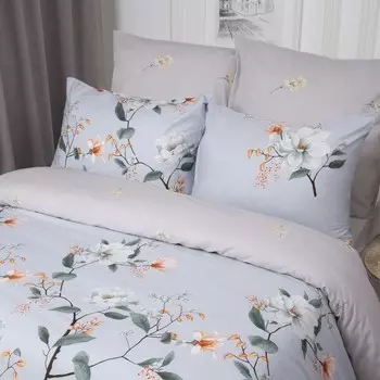 Постельное бельё евро Sakura, размер 235х260 см, 200х215 см, 50х70 см - 2 шт, 70х70 - 2 шт