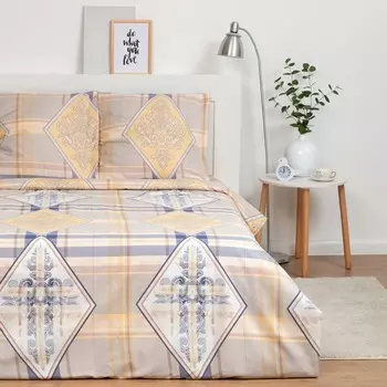 Постельное бельё Экономь и Я 1,5 сп "Винтаж" 147х215 см,150х215 см,70х70 см-2 шт, полисатин, 80 г/м²