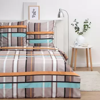 Постельное бельё 2-спальное «Экономь и Я. Клетка (вид 3)», полисатин