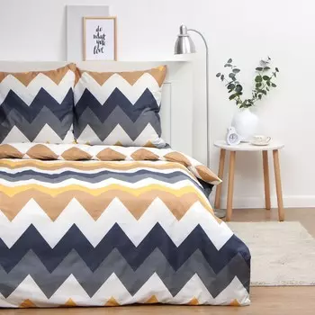 Постельное бельё Экономь и Я 2 сп «Зигзаги» (вид 2) 175х215см, 180х215см, 70х70см-2 шт, полисатин, 80 г/м