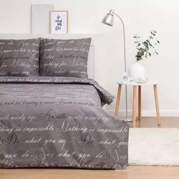 Постельное бельё Экономь и Я 2 сп Inscription 175х215см, 180х215см, 70х70см-2 шт, полисатин, 80 г/м