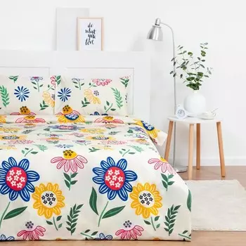 Постельное бельё Экономь и Я евро Summer 200х217 см, 215х240 см, 50х70 см-2шт