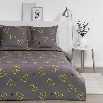 Постельное бельё Экономь и Я 2 сп "Hearts" 175х215см,180х215см,70х70см-2 шт, полисатин, 80 г/м