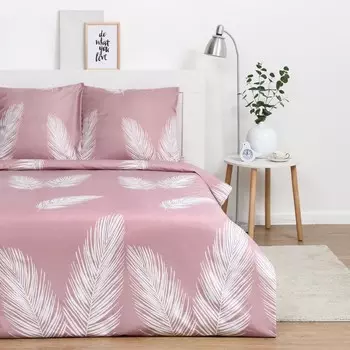 Постельное бельё Экономь и Я 2 сп "Пёрышки" 175х215см,180х215см,70х70см-2 шт, полисатин, 80 г/м
