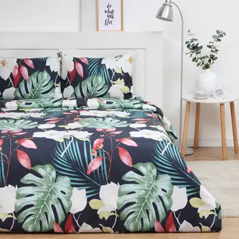 Постельное бельё Экономь и Я евро Magical tropics 200*215см,200*215см,50*70см-2 шт, полисатин, 80 г/м