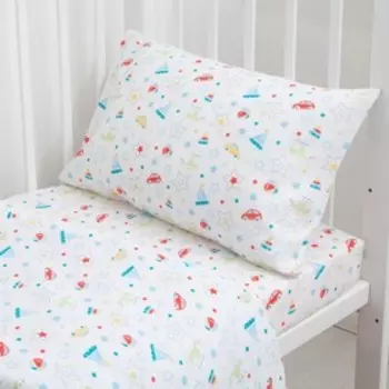 Постельное бельё Экономь и Я бейби «Игрушки» цвет белый, 145х112, 100х150, 40х60 см, бязь