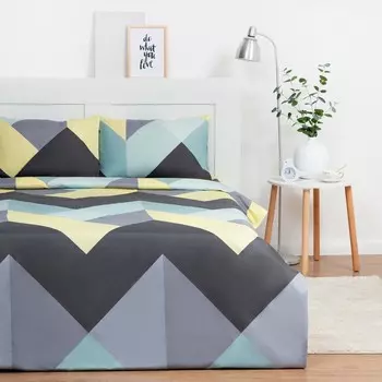 Постельное бельё Экономь и Я евро «Геометрия» 200х217 см, 215х240 см, 50х70 см-2шт
