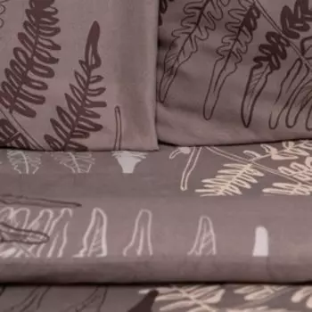 Постельное бельё Экономь и Я евро "Гербарий" 200х215 см,200х215 см,70х70 см-2 шт, полисатин, 80 г/м²