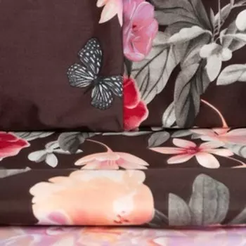 Постельное бельё Экономь и Я Евро «Пионы» 200х210см, 220х215см, 70х70см-2 шт, полисатин, 80 г/м²