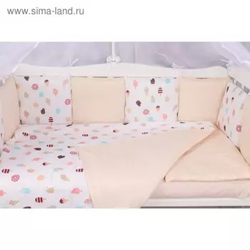Постельное бельё «Эскимо», размер 75х125 см, 112х147 см, 40х60 см, белый